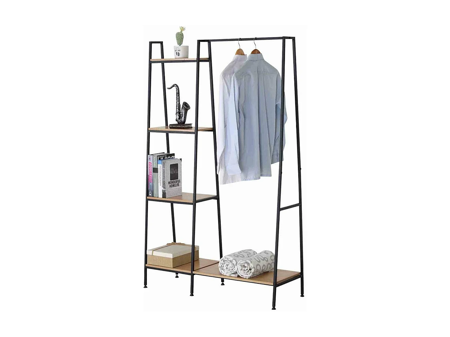 Penderie Industrielle 1 Tablette Basse avec 4 Étagères - LEXIE