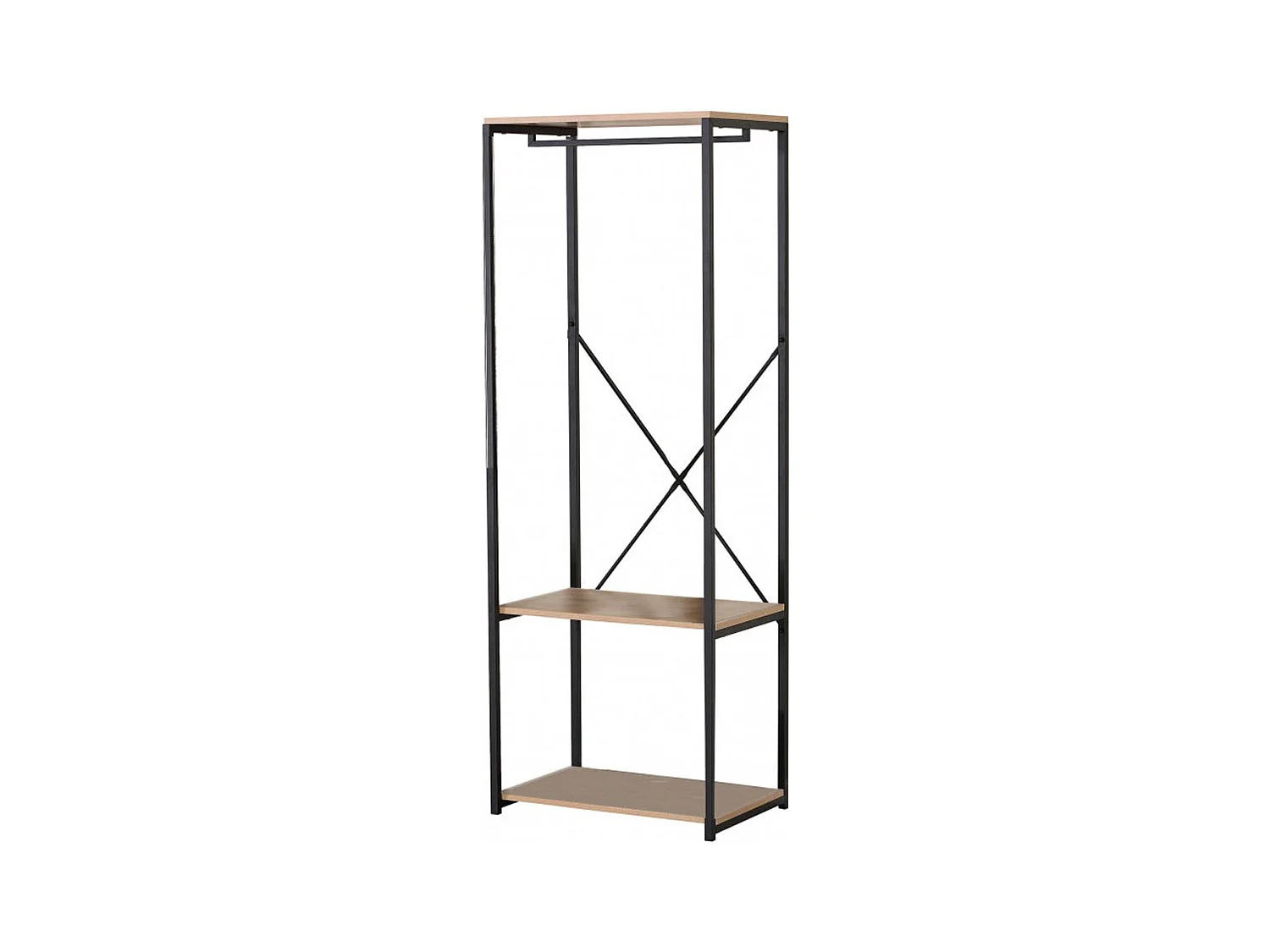 Penderie Industrielle avec 2 Étagères - L60 x H167 cm
