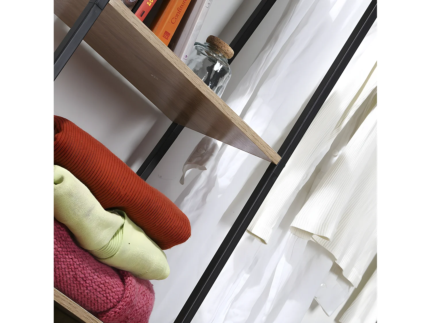 Garderobenständer mit 5 Regalen, Schuhkasten und Kleiderhaken - LEXIE