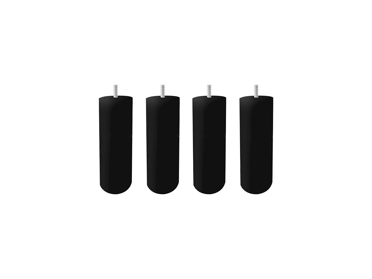 Lot de 4 pieds de meuble noir 15x6 rond bois de hêtre - PIEDS DE LIT