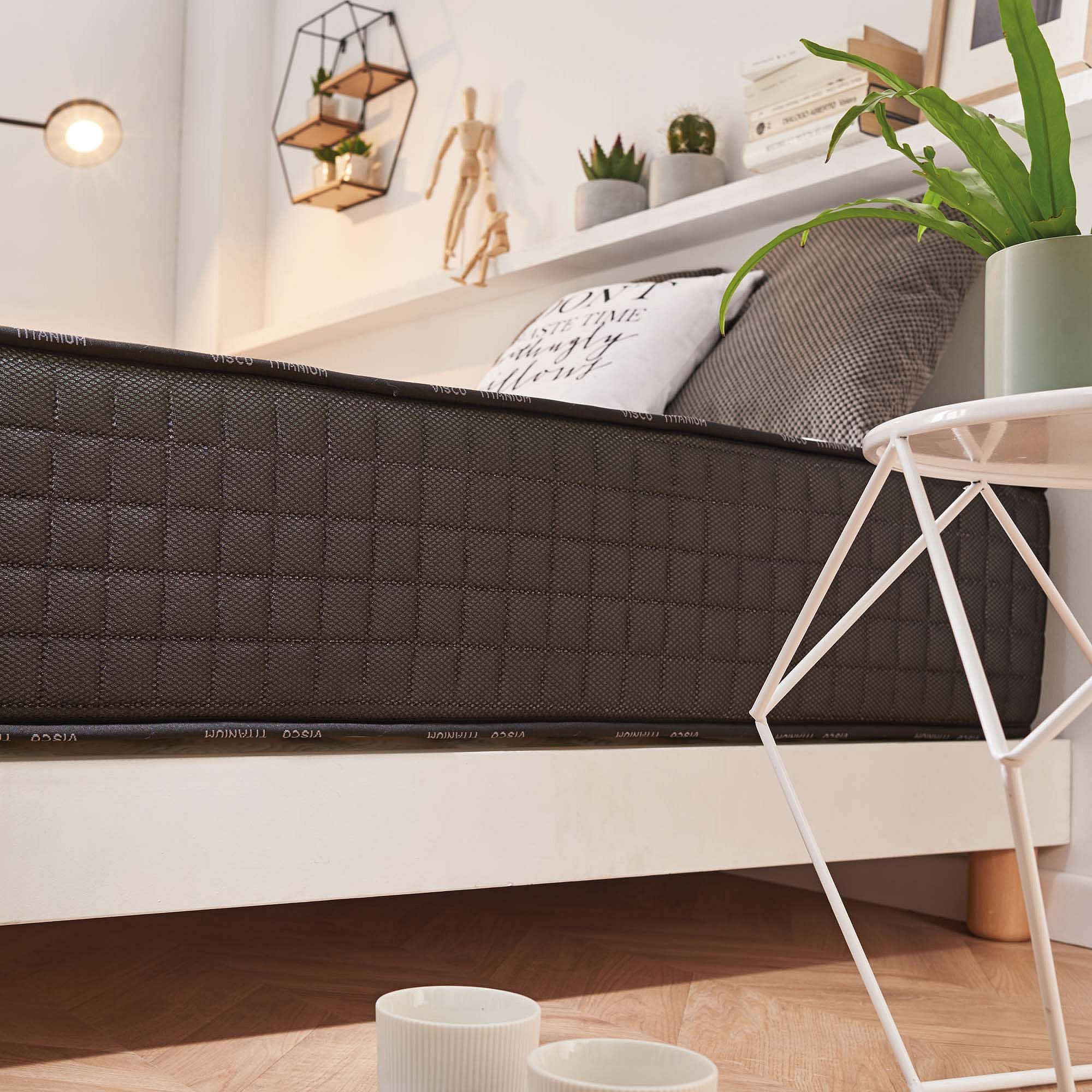 Matelas 140x190 Cm Ressorts Ensachés + Mémoire De Forme - 28 Cm épais - 9 Zones - Oeko-Tex - Expédition Allemagne