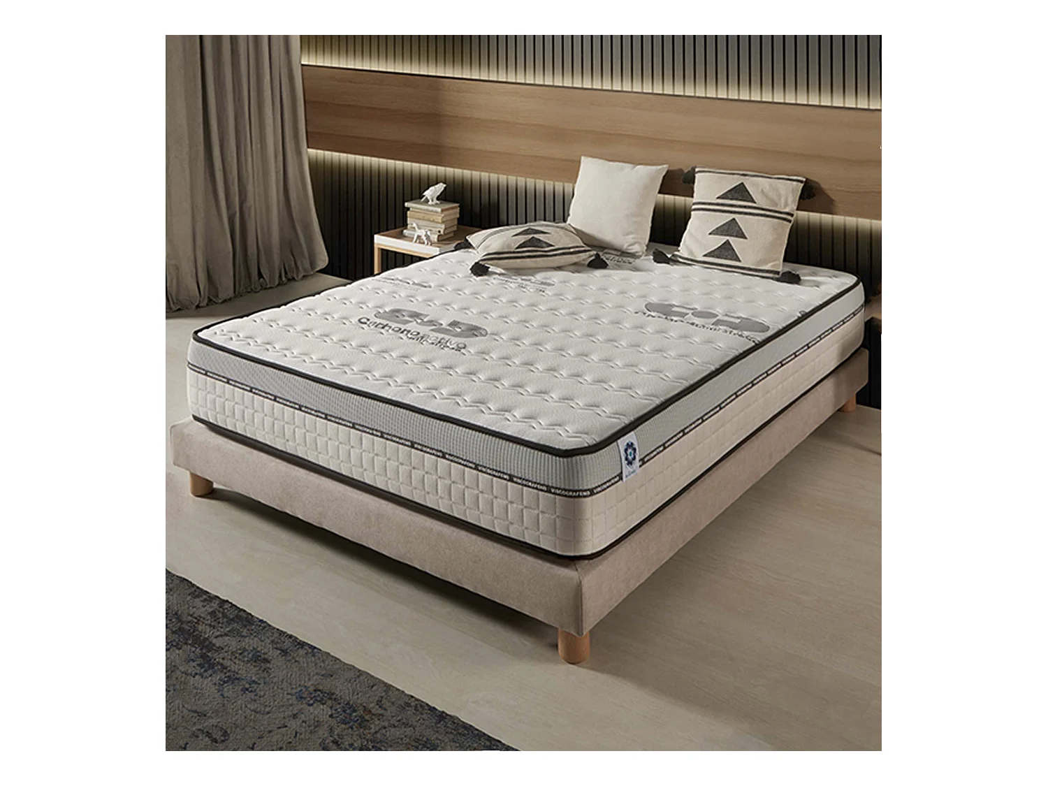 Naturalex - Matelas Visco-carbone à ressorts ensachés 180x200 cm - Épais 30 cm - Visco Thermorégulateur - Tissu Premium - Haute Qualité - Respirabilité optimale