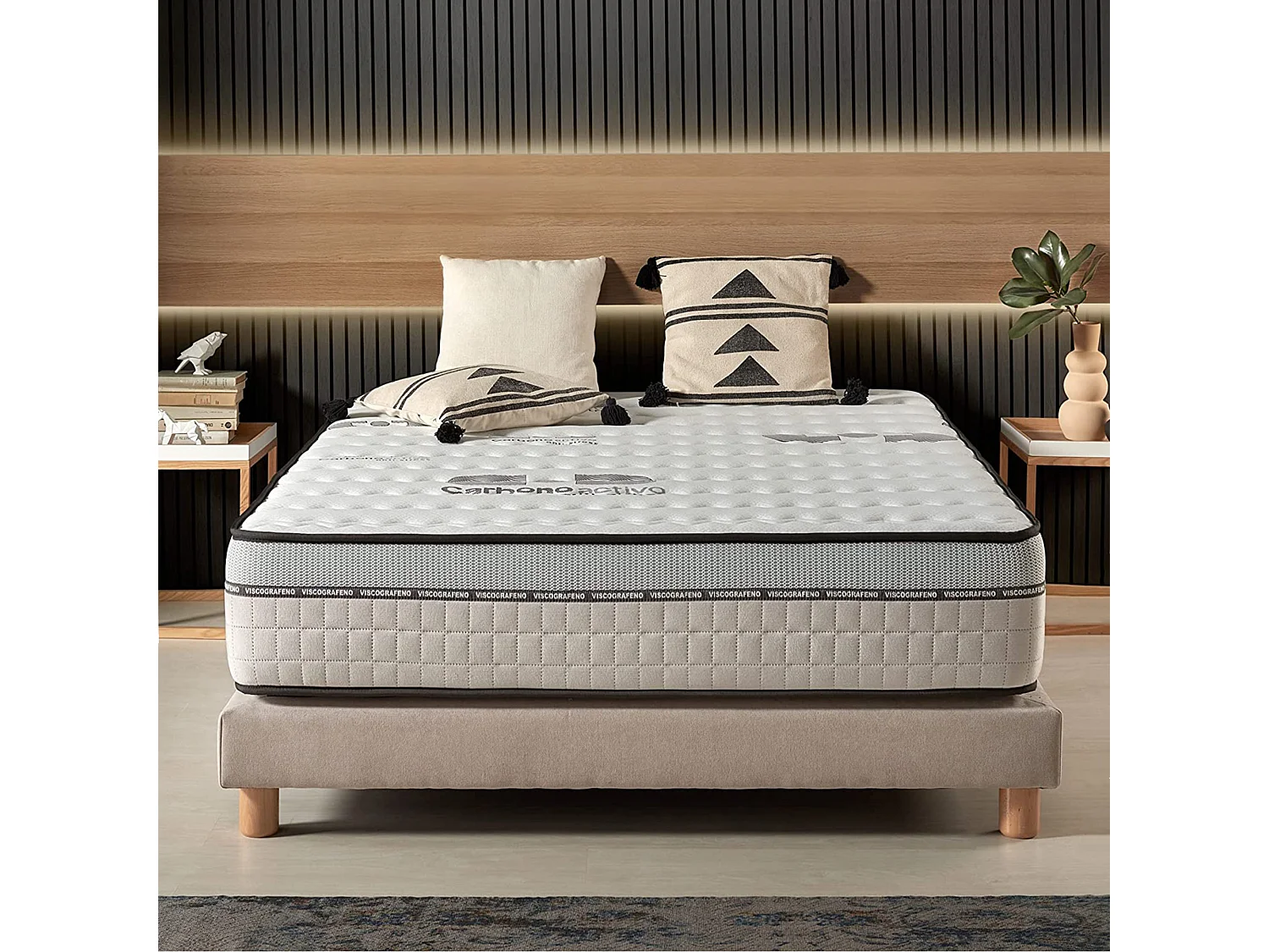 Naturalex - Matelas Visco-carbone à ressorts ensachés 180x200 cm - Épais 30 cm - Visco Thermorégulateur - Tissu Premium - Haute Qualité - Respirabilité optimale
