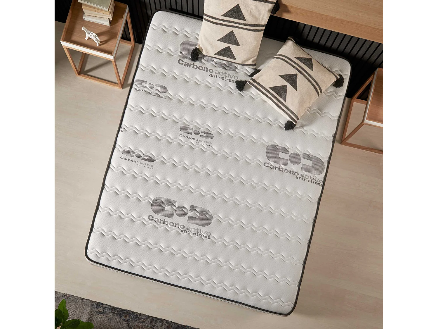 Naturalex - Matelas Visco-carbone 160x190 cm - Mousse HR - Soutien Blue Latex - Très Épais 30 cm, Mémoire de forme, 7 zones, Antistress - Réversible été, hiver