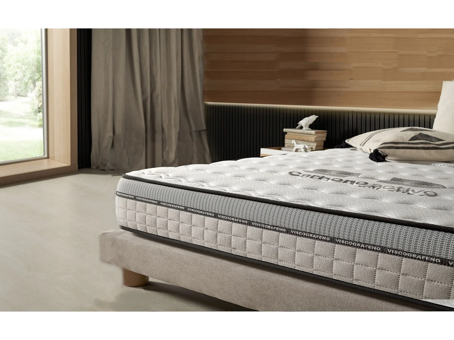 Naturalex - Matelas Visco-carbone 140x190 cm - Mousse HR - Soutien Blue Latex - Mémoire de forme, 7 zones de confort, Antistress, face été, hiver - Antibactérien