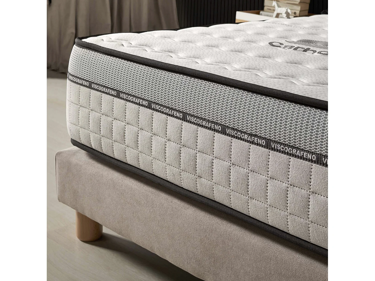 Naturalex - Matelas Visco-carbone à ressorts ensachés 160x200 cm - Épais 30 cm - Visco Thermorégulateur - Tissu Premium - Haute Qualité - Respirabilité optimale