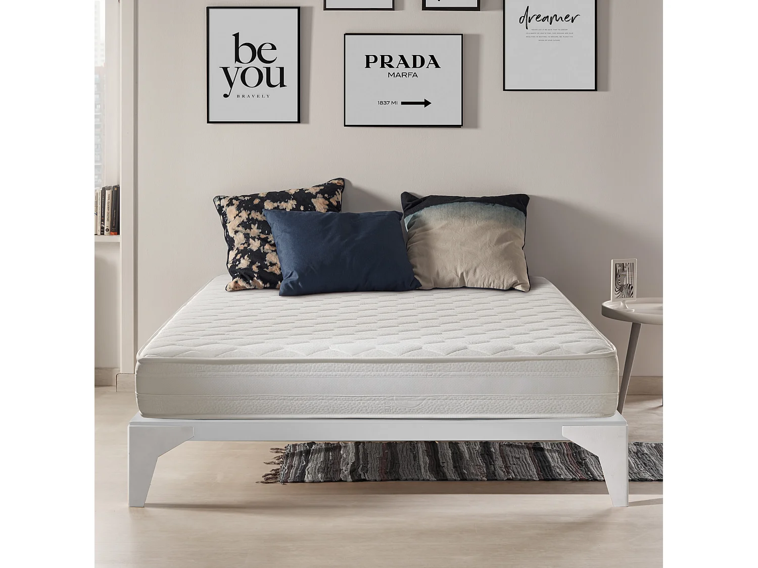 Naturalex - Matelas Deluxe 140x200 cm - Mousse à mémoire de forme HR - Soutien Blue Latex - 7 Zones, Ergonomique, Antibactérien, face été, hiver - Confortable