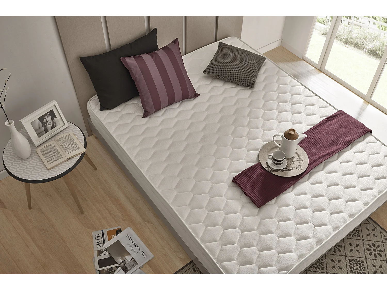 Naturalex - Matelas Deluxe 140x200 cm - Mousse à mémoire de forme HR - Soutien Blue Latex - 7 Zones, Ergonomique, Antibactérien, face été, hiver - Confortable