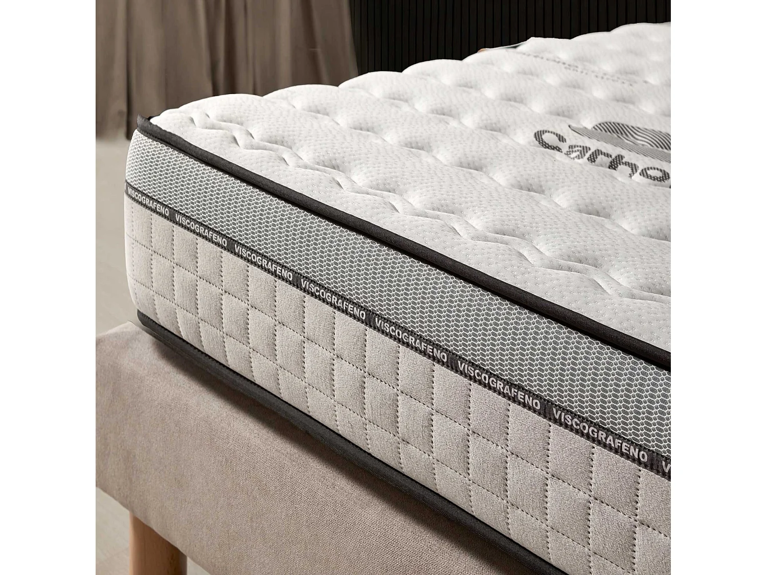 Naturalex - Matelas Visco-carbone 135x190 cm - Mousse HR - Soutien Blue Latex - Très Épais 30 cm, Mémoire de forme, 7 zones, Antistress - Réversible été, hiver