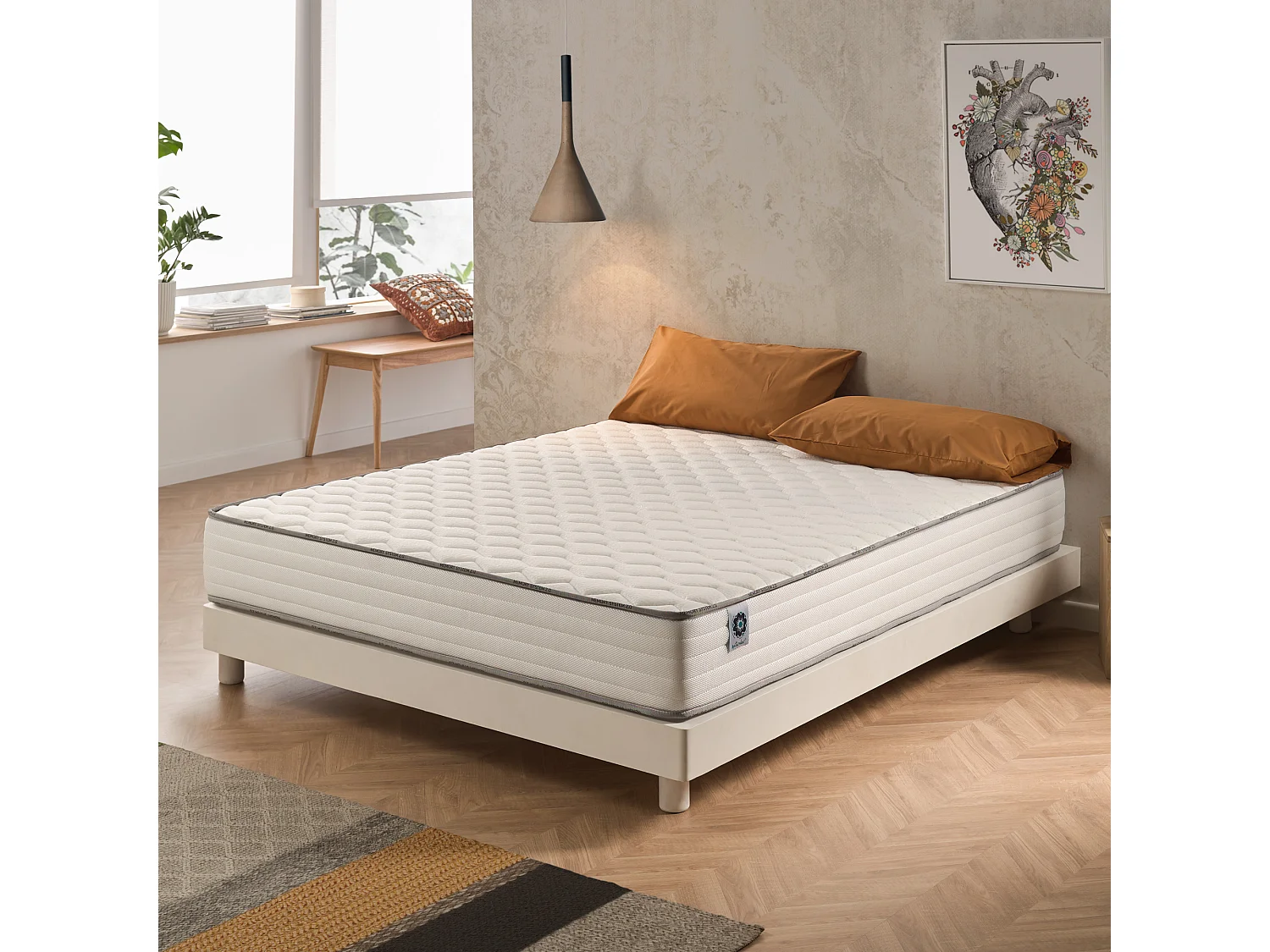 Naturalex - Matelas Activisco 135x190 cm - Mousse à mémoire de forme HR - Accueil Blue Latex - Respirant, Antibactérien, Indépendance de couchage - Grand Confort