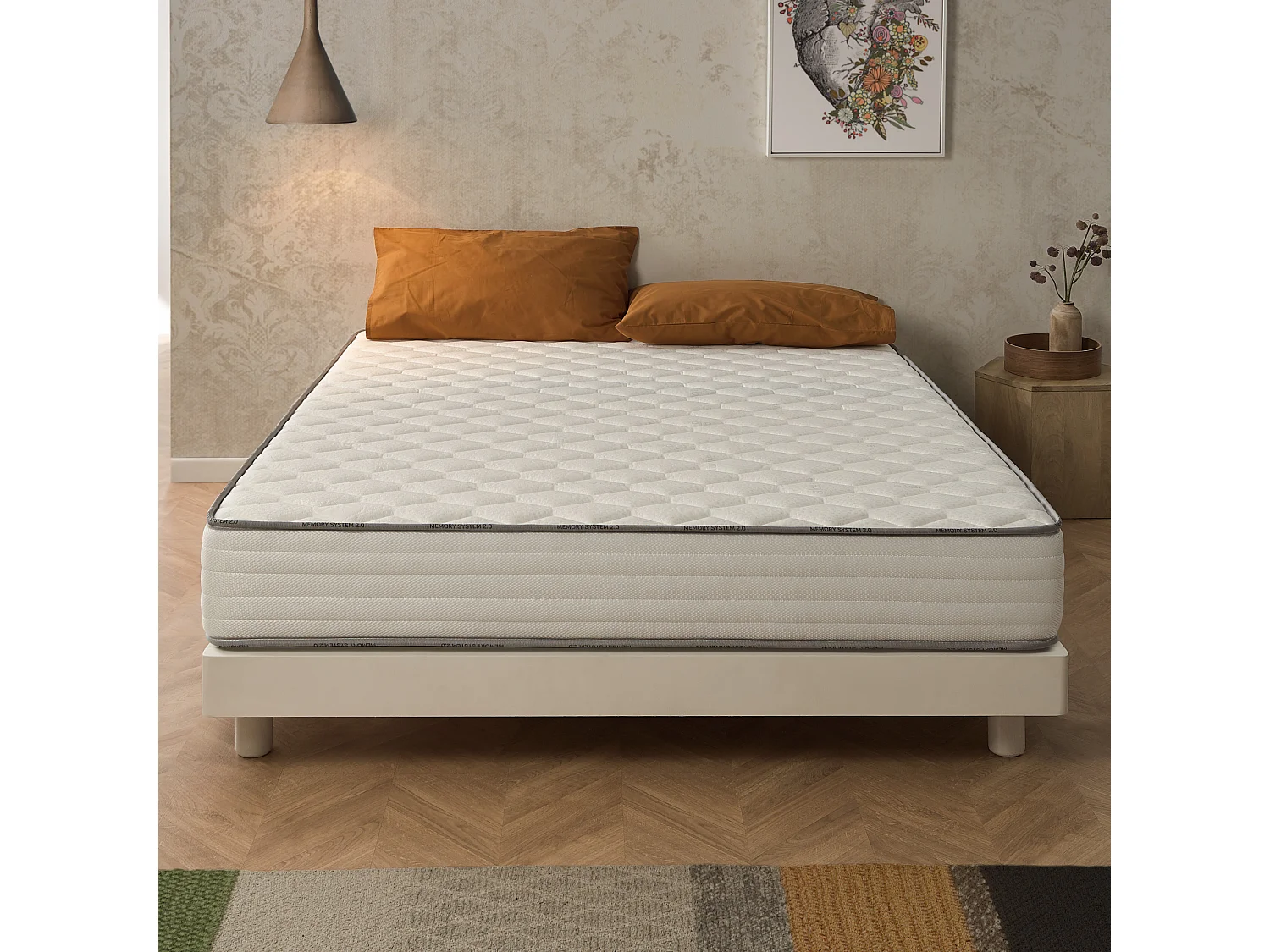 Naturalex - Matelas Activisco 135x190 cm - Mousse à mémoire de forme HR - Accueil Blue Latex - Respirant, Antibactérien, Indépendance de couchage - Grand Confort