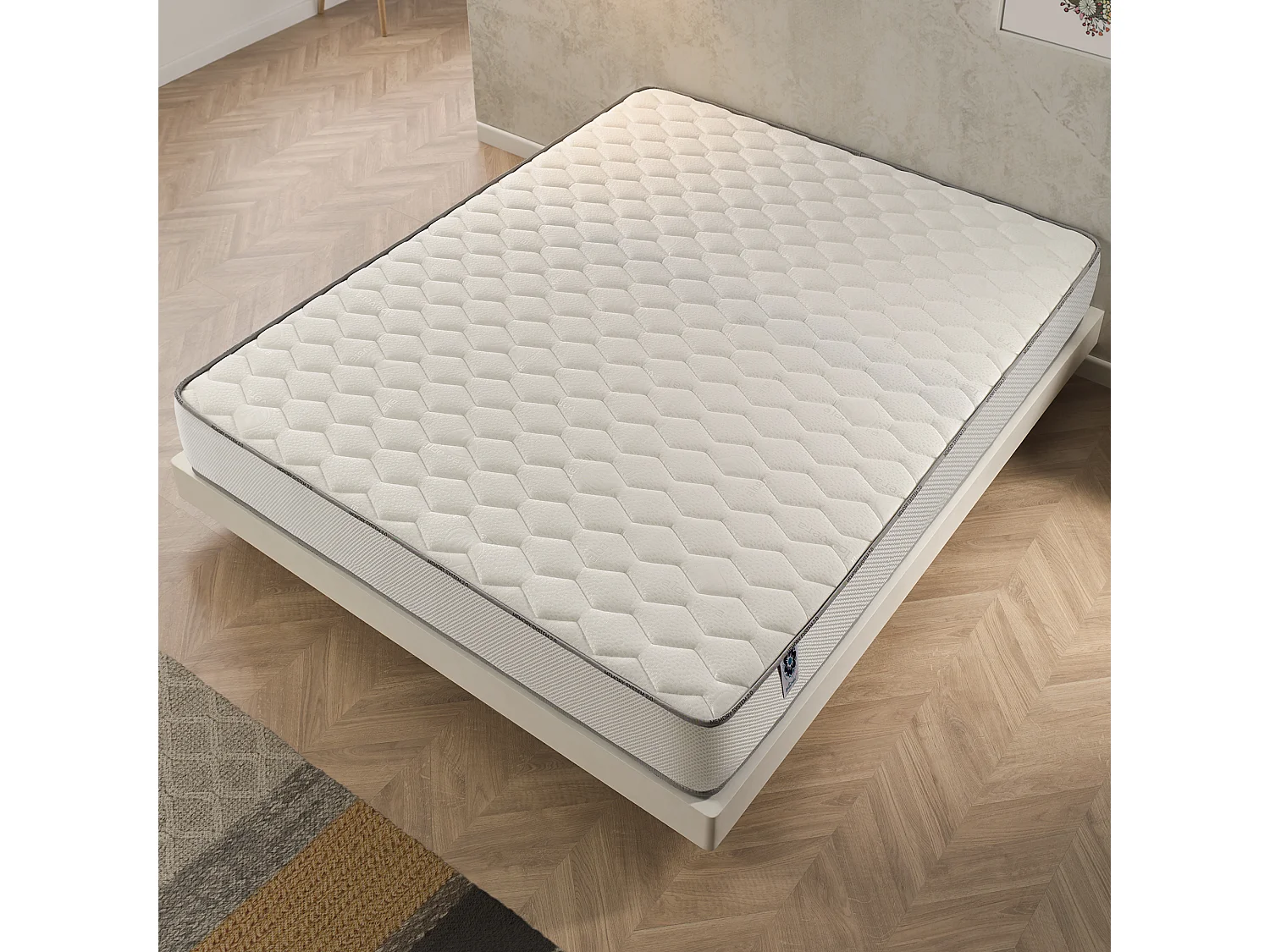 Naturalex - Matelas Activisco 135x190 cm - Mousse à mémoire de forme HR - Accueil Blue Latex - Respirant, Antibactérien, Indépendance de couchage - Grand Confort
