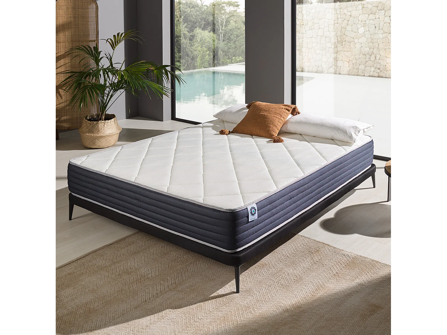 Naturalex - Matelas Royalvisco 140x190 cm - Multicouches HR - Blue Latex - Très épais 30 cm, Mousse à mémoire de forme, 7 zones, face été, hiver - Confortable
