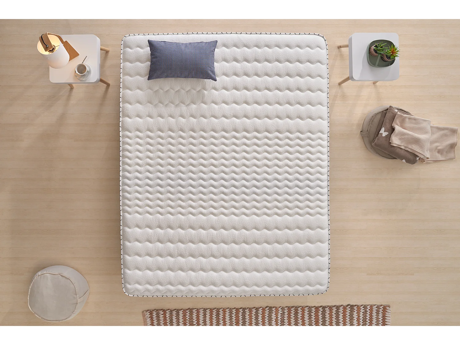 Naturalex - Matelas Luxe Memory 180x200 cm - Mousse à mémoire de forme HR - Soutien Blue Latex - Très épais 25 cm, 7 Zones, Hypoallergénique - 2 faces été, hiver