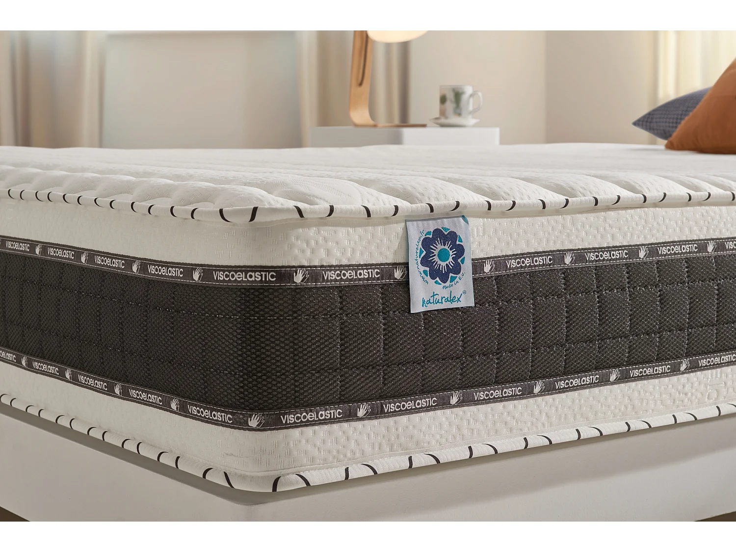 Naturalex - Matelas Luxe Memory 180x200 cm - Mousse à mémoire de forme HR - Soutien Blue Latex - Très épais 25 cm, 7 Zones, Hypoallergénique - 2 faces été, hiver