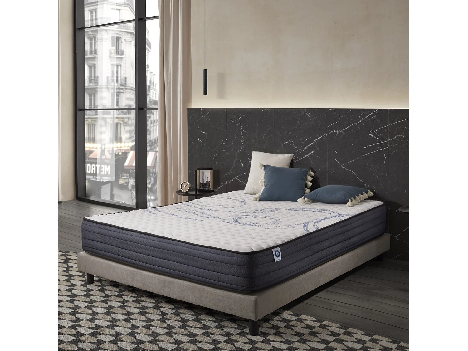 Naturalex - Matelas Perfectsleep à ressorts ensachés 140x190  cm - Épais 24 cm - Visco Thermorégulateur - Tissu Premium - Haute Qualité - Respirabilité optimale