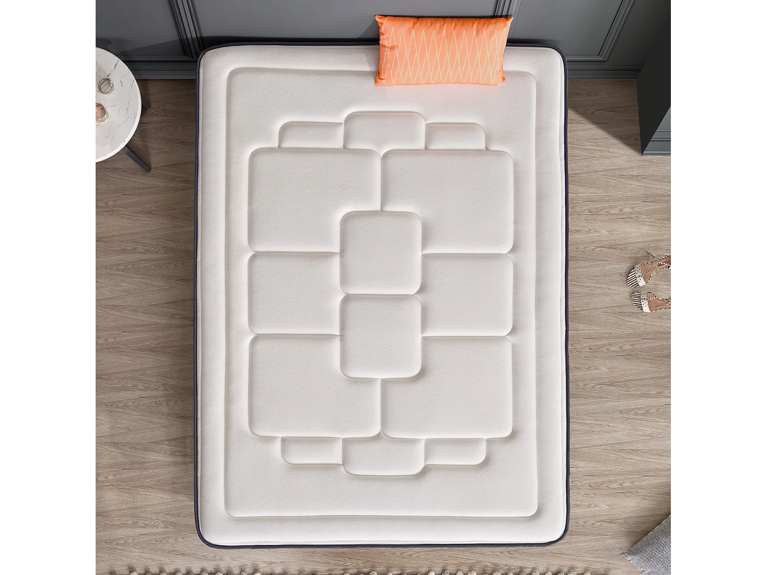 Naturalex - Matelas Zen-pur 180x200 cm - Mousse à mémoire de forme HR - Blue Latex - Très Épais 25 cm, 7 zones, Confortable, Réversible été, hiver - Noyau HQ