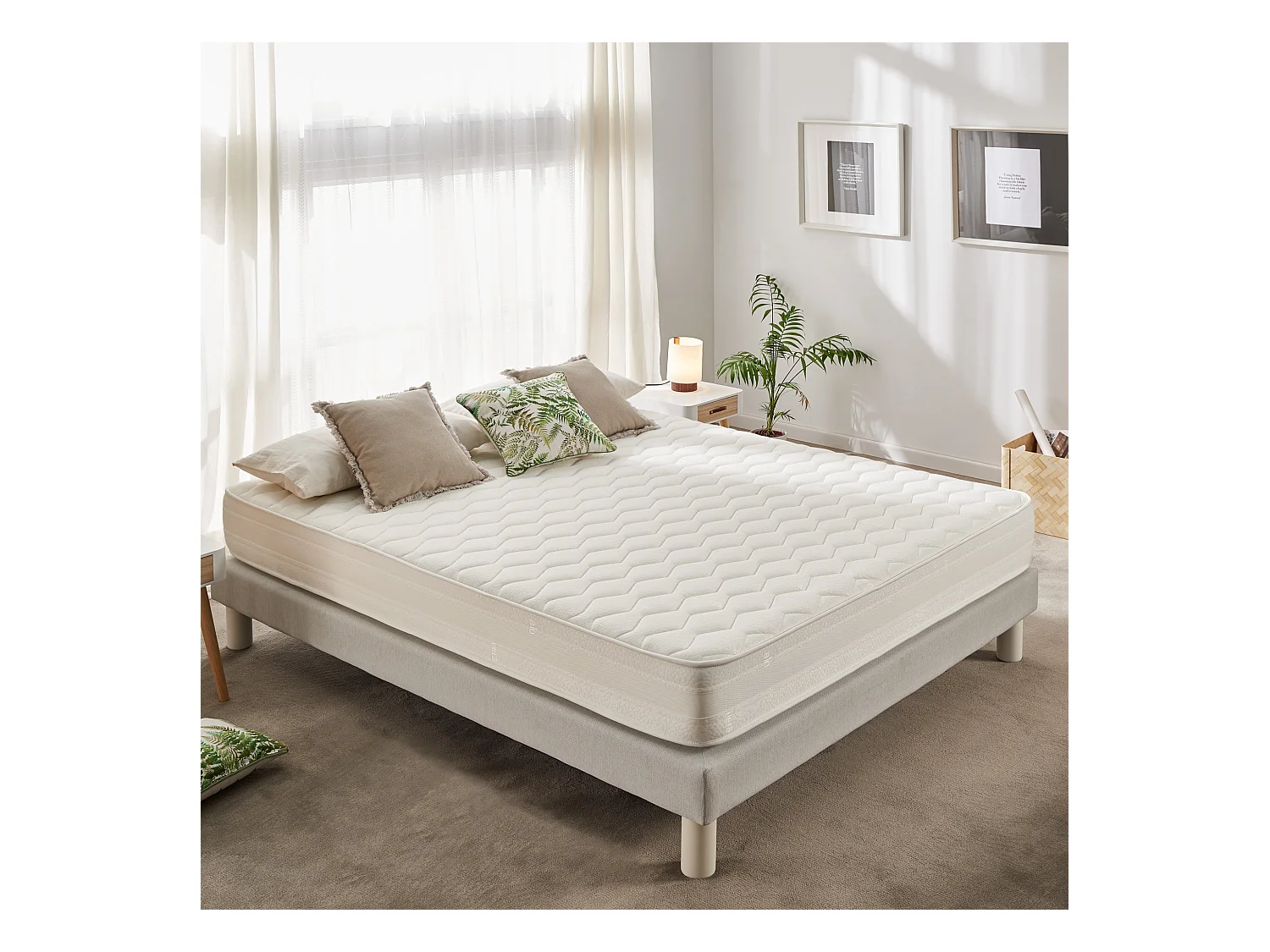 Naturalex - Matelas Deluxe 140x190 cm - Mousse à mémoire de forme HR - Soutien Blue Latex - 7 Zones, Ergonomique, Antibactérien, face été, hiver - Confortable