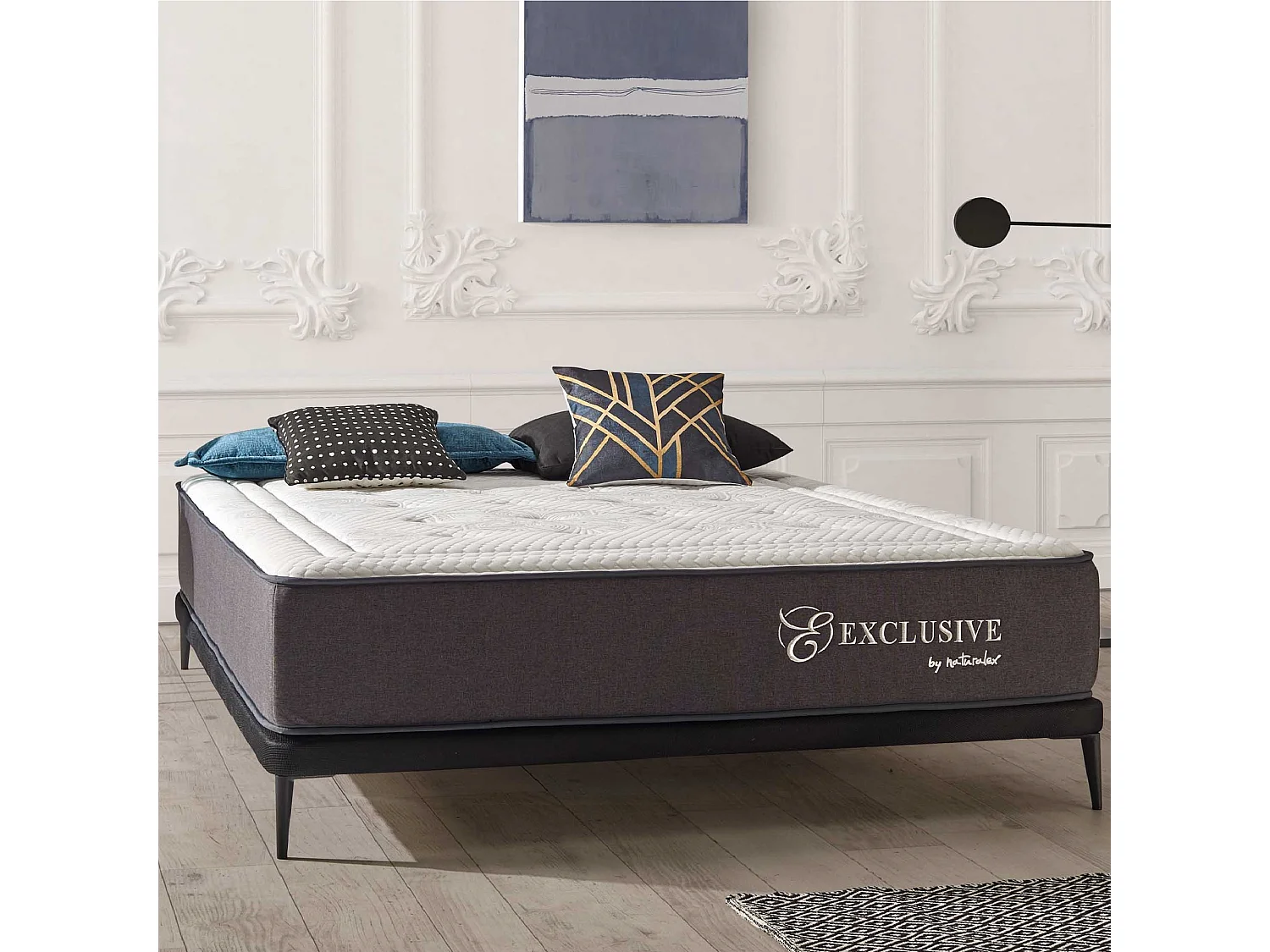Naturalex - Matelas Exclusive 90x190 cm - Multicouches HR - Blue Latex - Très épais 30 cm, Mousse à Mémoire de forme, 7 zones, Confortable - 2 faces été, hiver