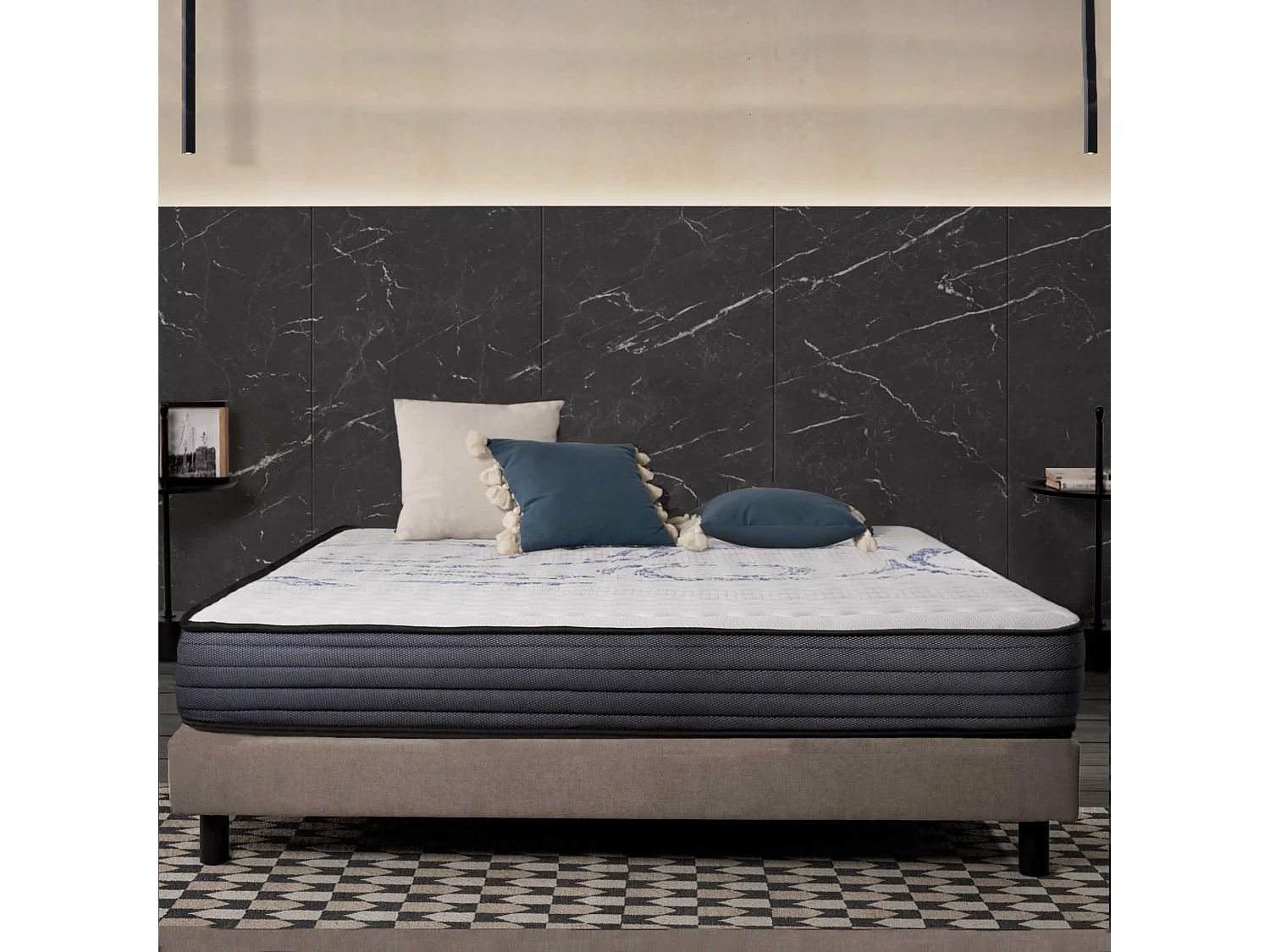 Naturalex - Matelas Perfectsleep 150x200 cm - Mousse HR - Accueil Blue Latex - Mémoire de forme, Parfait soutien, Confortable, 2 faces été, hiver- Antibactérien