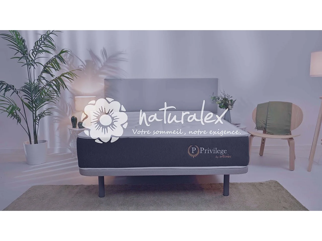 Naturalex - Matelas Privilège 160x190 cm - Multicouches HR - Blue Latex - Très épais 25 cm, Mousse à Mémoire de forme, 7 zones, Confortable - 2 faces été, hiver