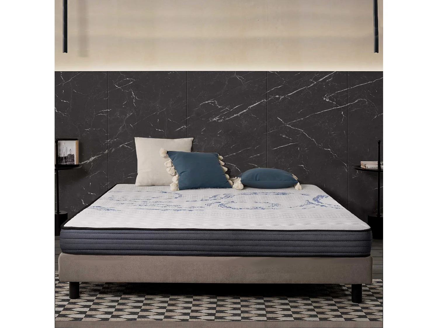 Naturalex - Matelas Perfectsleep 90x190 cm - Mousse HR - Accueil Blue Latex - Mémoire de forme, Parfait soutien, Confortable, 2 faces été, hiver- Antibactérien