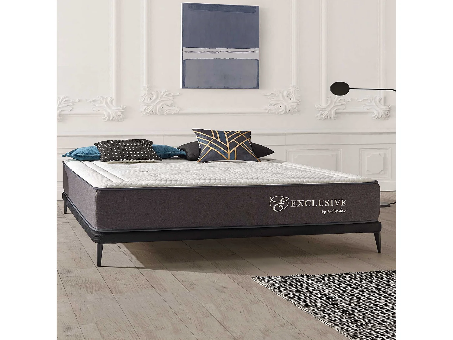 Naturalex - Matelas Exclusive 140x190 cm - Multicouches HR - Blue Latex - Très épais 25 cm, Mousse à Mémoire de forme, 7 zones, Confortable - 2 faces été, hiver