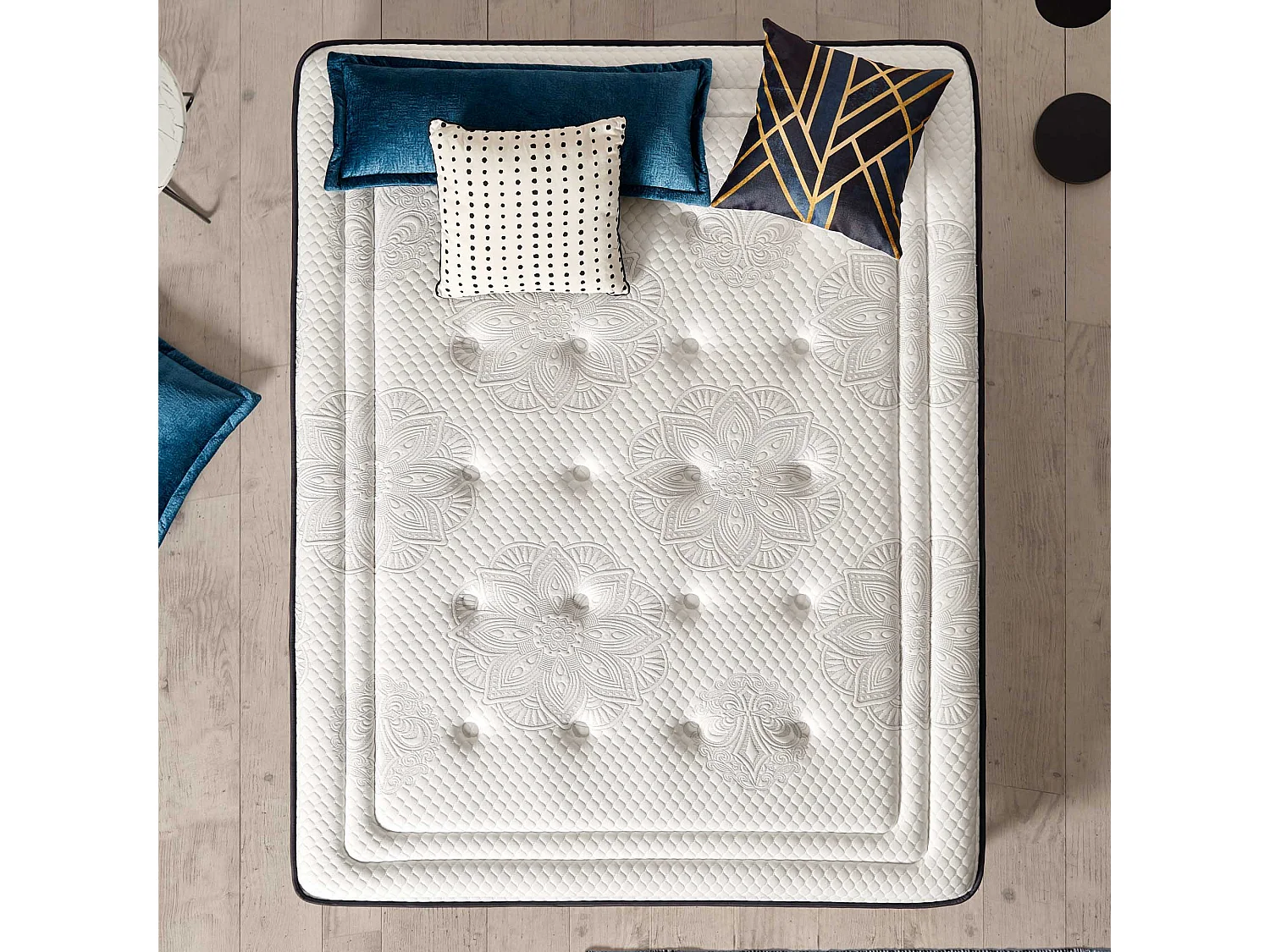 Naturalex - Matelas Exclusive 140x190 cm - Multicouches HR - Blue Latex - Très épais 25 cm, Mousse à Mémoire de forme, 7 zones, Confortable - 2 faces été, hiver