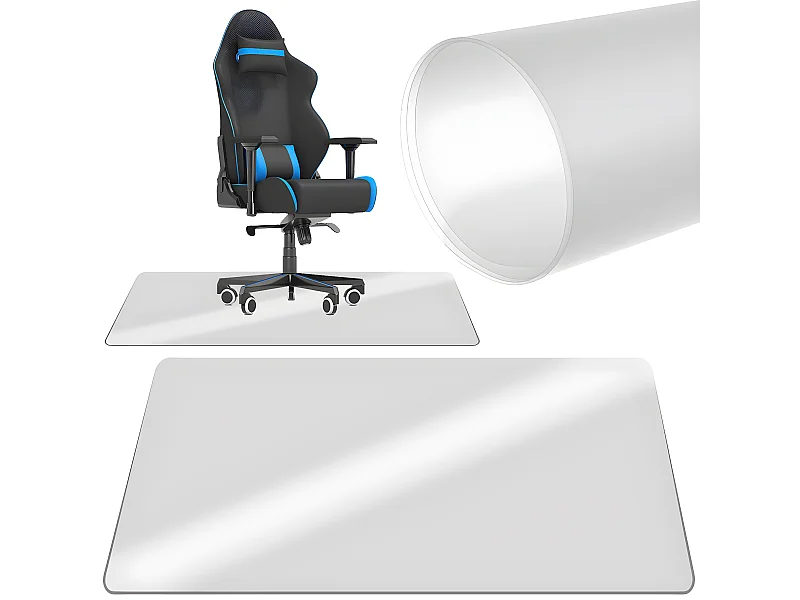 Tapis de protection pour sol chaise de bureau transparent 100x140cm