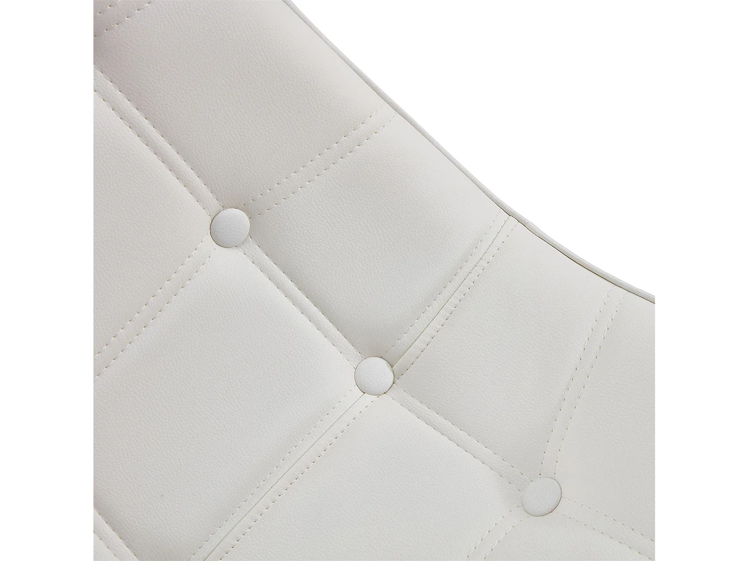 Lot de 4 chaises ALVARO pour salle à manger ou cuisine avec 4 pieds en métal noir et assise capitonnée, revêtement synthétique blanc