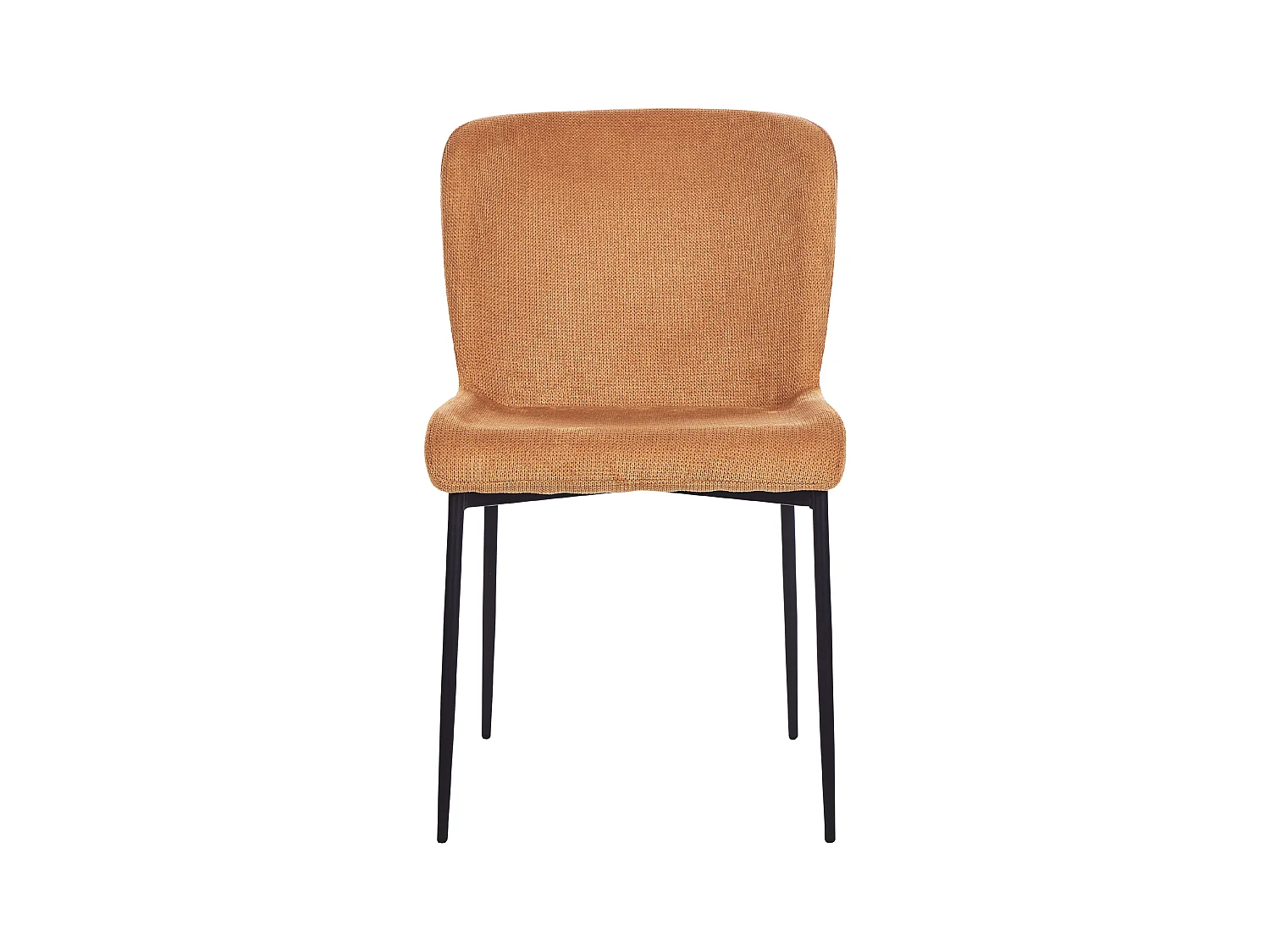 Esszimmerstuhl 2er Set Stoffbezug orange gestrickt Metallbeine schwarz Ada