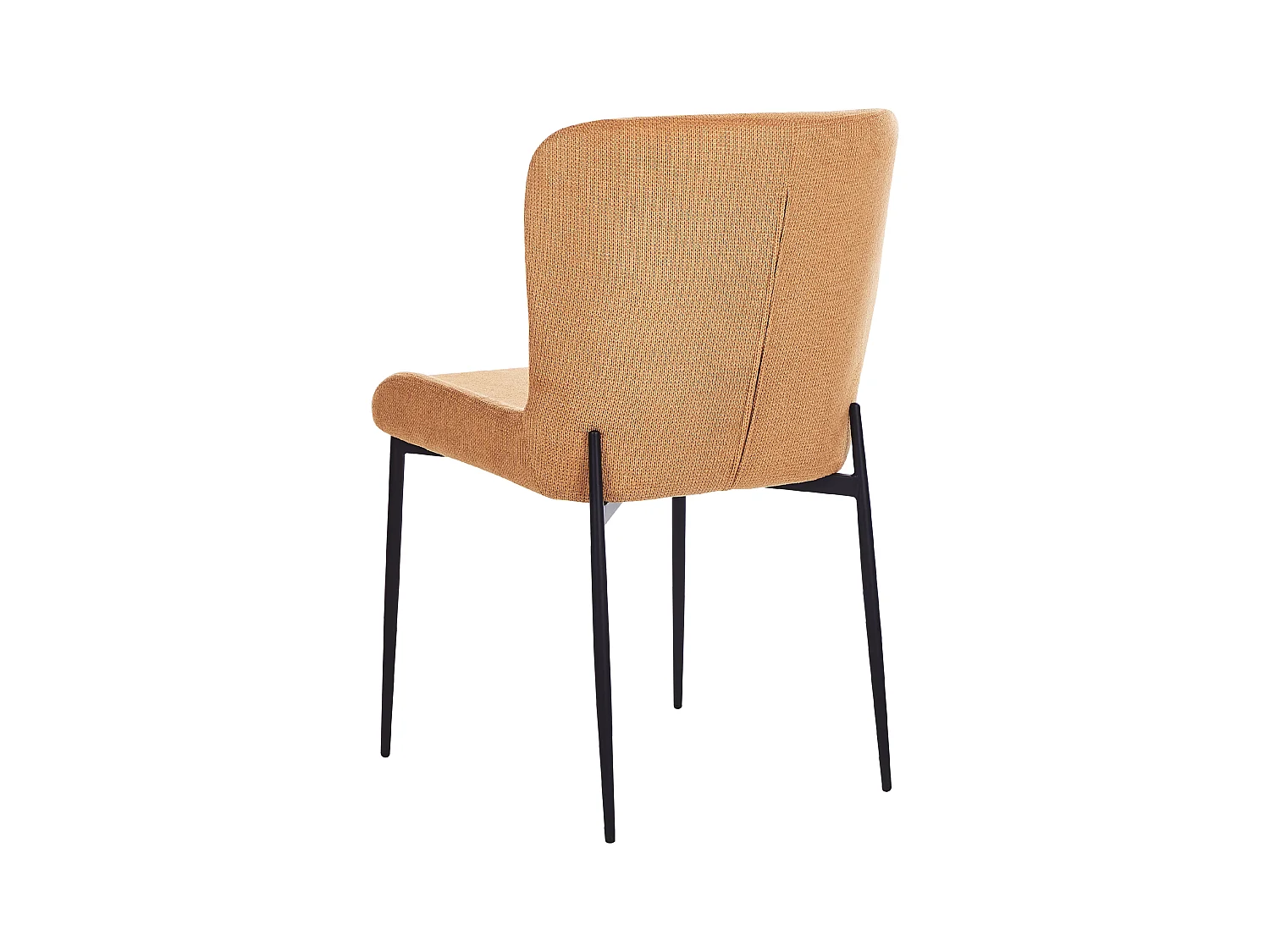 Esszimmerstuhl 2er Set Stoffbezug orange gestrickt Metallbeine schwarz Ada
