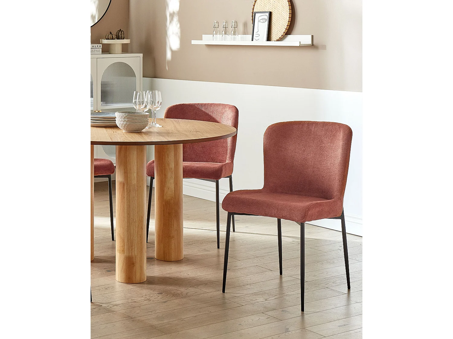 Lot de 2 chaises de salle à manger ADA Marron