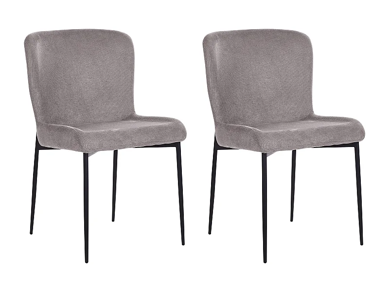 Lot de 2 chaises de salle à manger ADA Gris foncé
