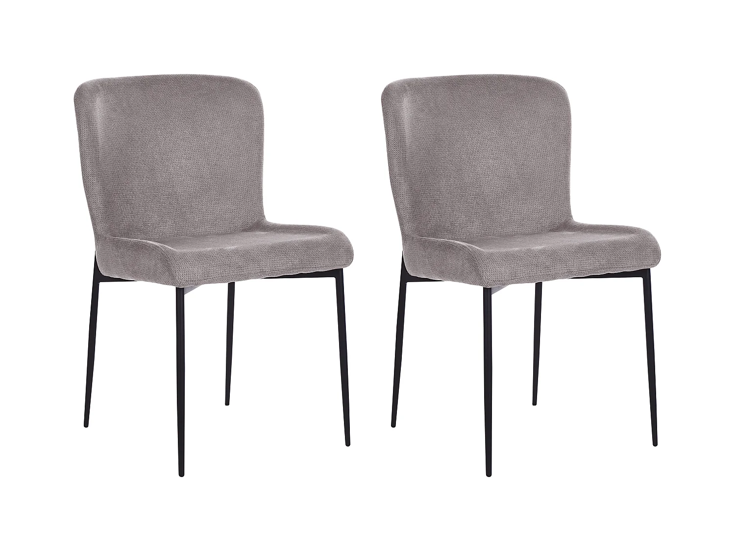 Lot de 2 chaises de salle à manger ADA Gris foncé