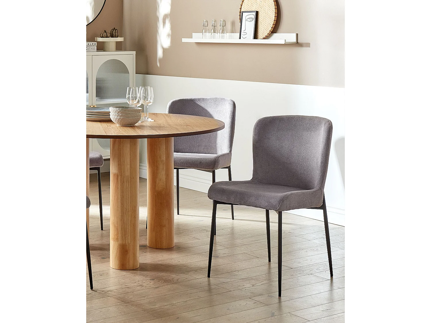 Lot de 2 chaises de salle à manger ADA Gris foncé