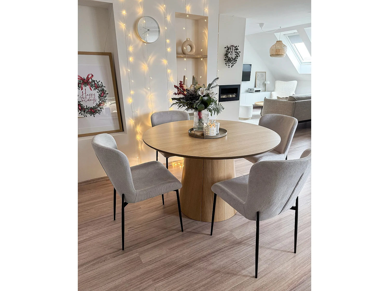Lot de 2 chaises de salle à manger ADA Gris foncé