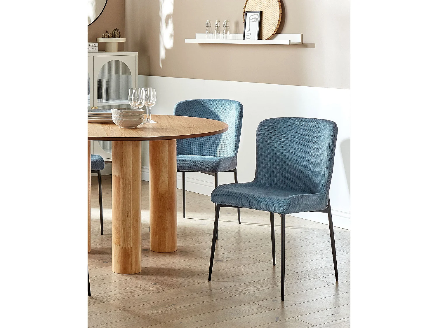 Lot de 2 chaises de salle à manger ADA Bleu