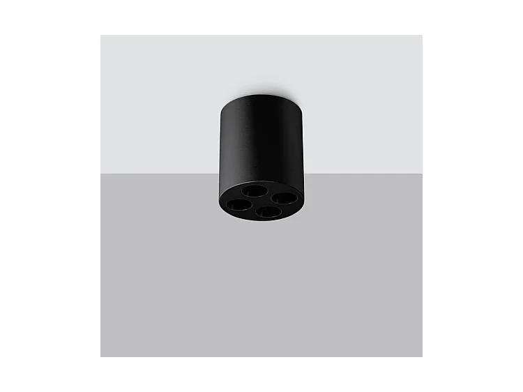 Plafondlampen Zoe Minimalistisch Van  - 4 Lichtbronnen - L.7,2 X H.8,3 Cm - Zwart