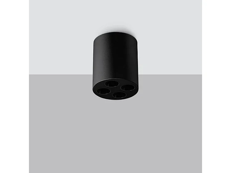 Plafonniers Zoe Minimaliste En Aluminium - 4 Sources Lumineuses - L.7,2 X H.8,3 Cm - Noir