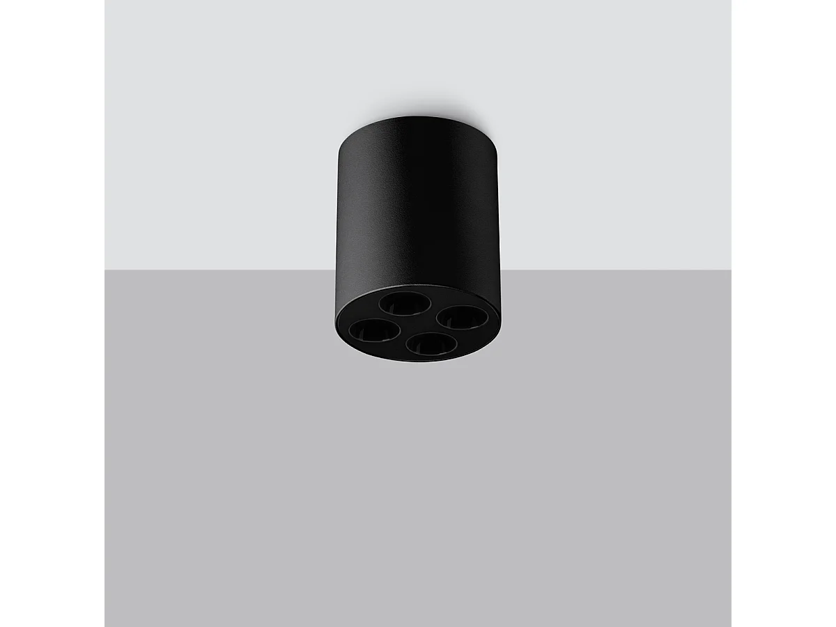 Plafonniers Zoe Minimaliste En Aluminium - 4 Sources Lumineuses - L.7,2 X H.8,3 Cm - Noir