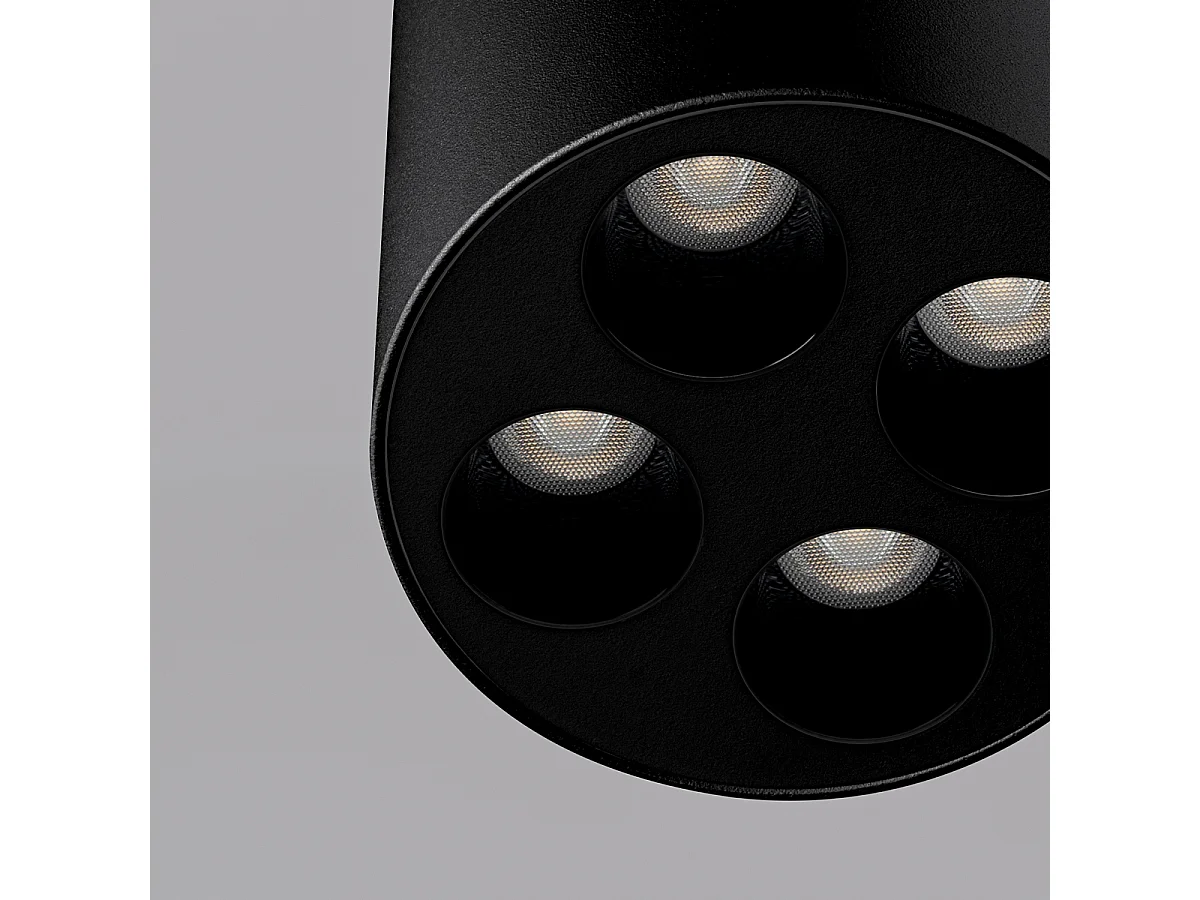 Lampada da soffitto ZOE minimalista di alluminio - 4 sorgenti luminose - L.7,2 x A.8,3 cm - nero