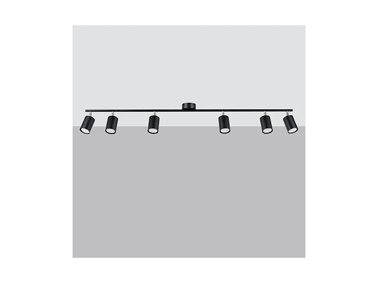 Plafondlampen Lemmi Modern Van  - 6 Lichtbronnen - L.135 X H.20 Cm - Zwart