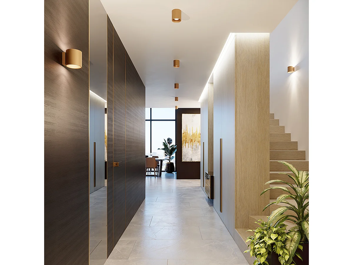 Deckenleuchte Orbis Minimalistisch Aus  Stahl - 1 Lichtquellen - L.10 X H. Cm - Golden