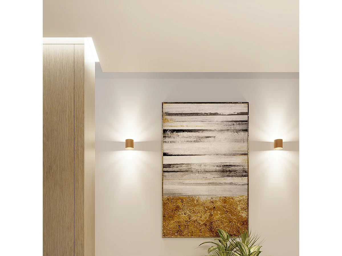 Deckenleuchte Orbis Minimalistisch Aus  Stahl - 1 Lichtquellen - L.10 X H. Cm - Golden