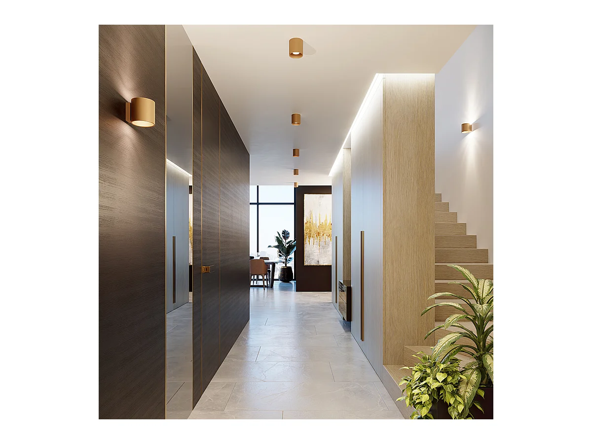 Deckenleuchte Orbis Minimalistisch Aus  Stahl - 1 Lichtquellen - L.10 X H. Cm - Golden