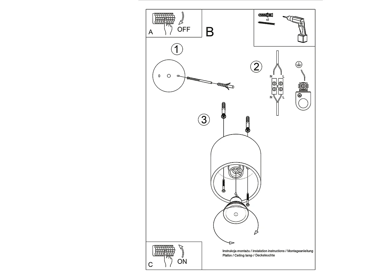 Plafonnier Orbis Minimaliste En Acier - 1 Sources Lumineuses - L.10 X H.10 Cm - Doré