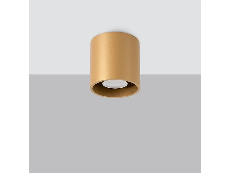 Candeeiro De Teto Orbis Minimalista, Aço - 1 Lichtbronnen - L.10 X H.10 Cm - Dourado