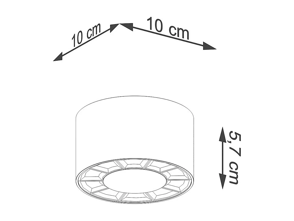 Deckenlampen Dio Minimalistisch Aus  Aluminium - 9 Lichtquellen - L.10 X H. Cm - Weiß