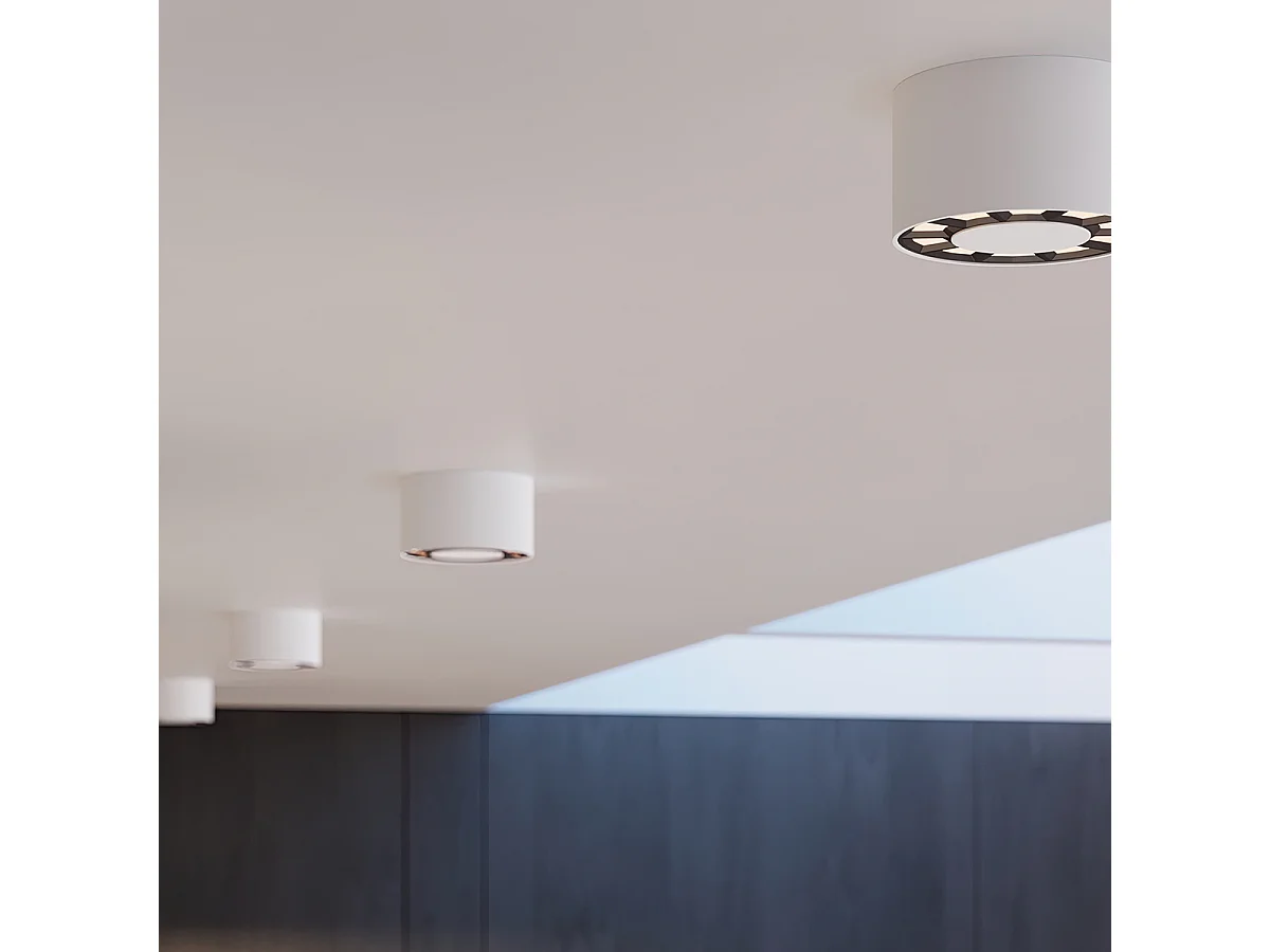 Deckenlampen Dio Minimalistisch Aus  Aluminium - 9 Lichtquellen - L.10 X H. Cm - Weiß